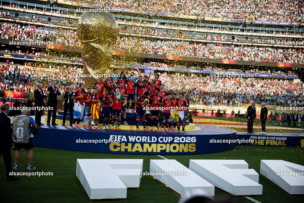 FOOTBALL : Argentine vs Espagne – Finale de la Coupe du Monde FIFA 2026. New York New Jersey Stadium, East Rutherford, New Jersey, États-Unis. 19/07/2026. | cérémonie de clôture et à la remise des trophées à l'issue de la finale entre l'Argentine et l'Espagne au New York New Jersey Stadium d'East Rutherford, New Jersey, États-Unis, le 19 juillet 2026.
