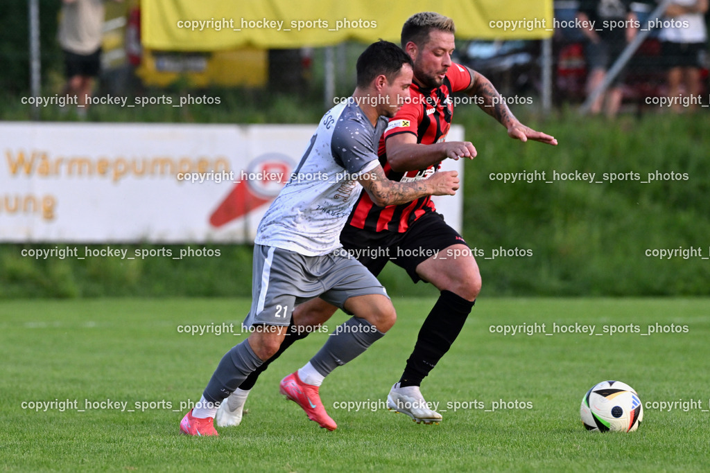 MSC Magdalen vs. ATUS Nötsch  | #21 Gianluca Rabitsch MSC Magdalen, #91 Christian Lussnig ATUS Nötsch, MSC Magdalen vs. ATUS Nötsch , MSC Magdalen vs. ATUS Nötsch  am 18.07.2025 in Villach (Sportplatz Magdalen), Austria, (Photo by Bernd Stefan)
