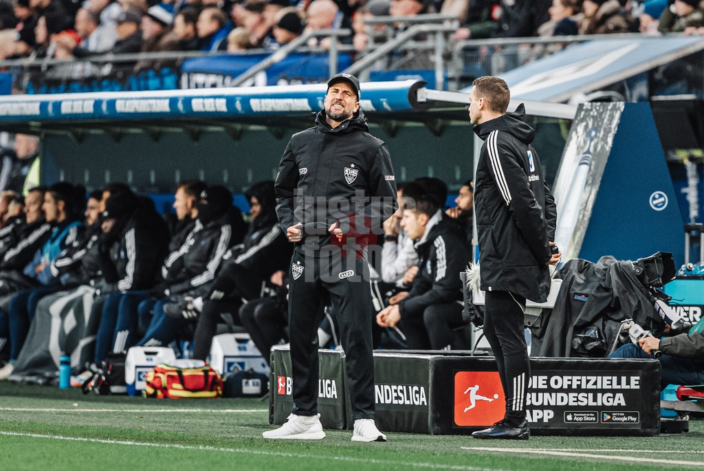 Fußball | Männer | Saison 2025/2026 | 1. Fußball-Bundesliga | 12. Spieltag | Hamburger SV vs. VfB Stuttgart | 30.11.2025 | Trainer Sebastian Hoeneß (VfB Stuttgart) ärgert sich