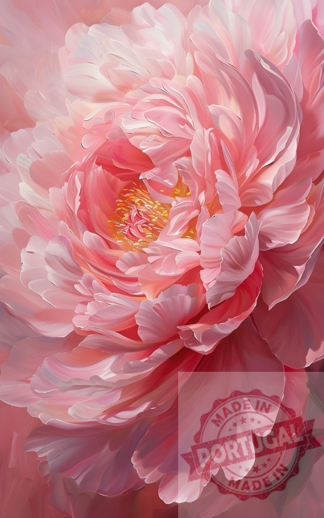 Pink peony flower painting showcasing delicate petals texture | Peony blossom painting showing soft pink floral beauty and vibrant details - Realisiert mit Pictrs.com
