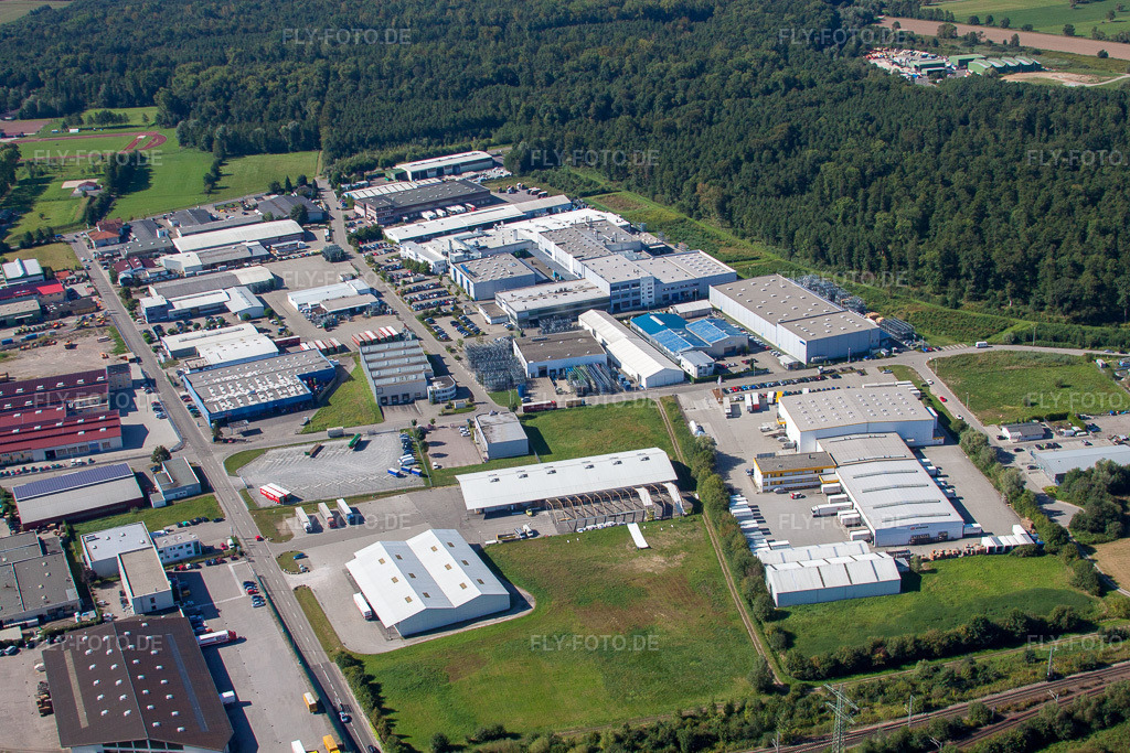 Luftbild: Appenweier, Industriegebiet in Appenweier im Bundesland Baden-Württemberg in Deutschland. Foto: IMG_20714.jpg vom 31.08.2009 durch Werner Riehm/FLY-FOTO.de