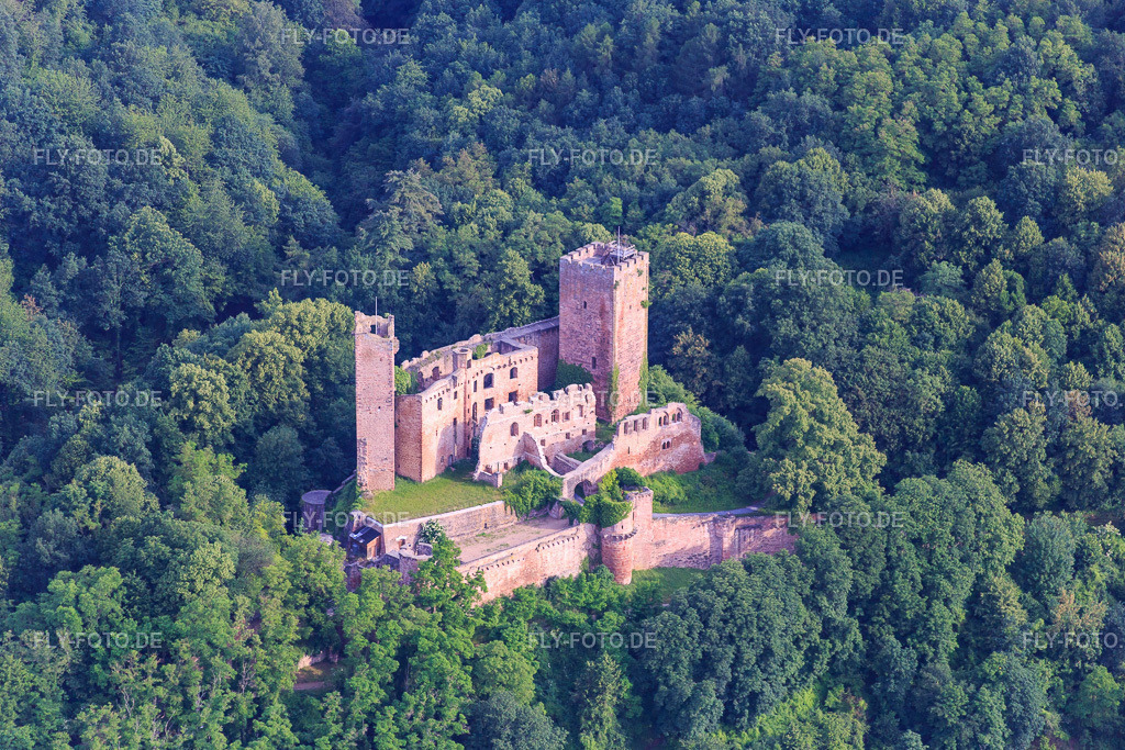 Burgruine Henneburg https://www.stadtprozelten-tourismus.de/ | Luftbild: Burgruine Henneburg https://www.stadtprozelten-tourismus.de/ im Ortsteil Hofthiergarten in Stadtprozelten im Bundesland Bayern in Deutschland. Foto: IMG_089685.jpg vom 11.06.2016 durch Werner Riehm/FLY-FOTO.de - Realisiert mit Pictrs.com