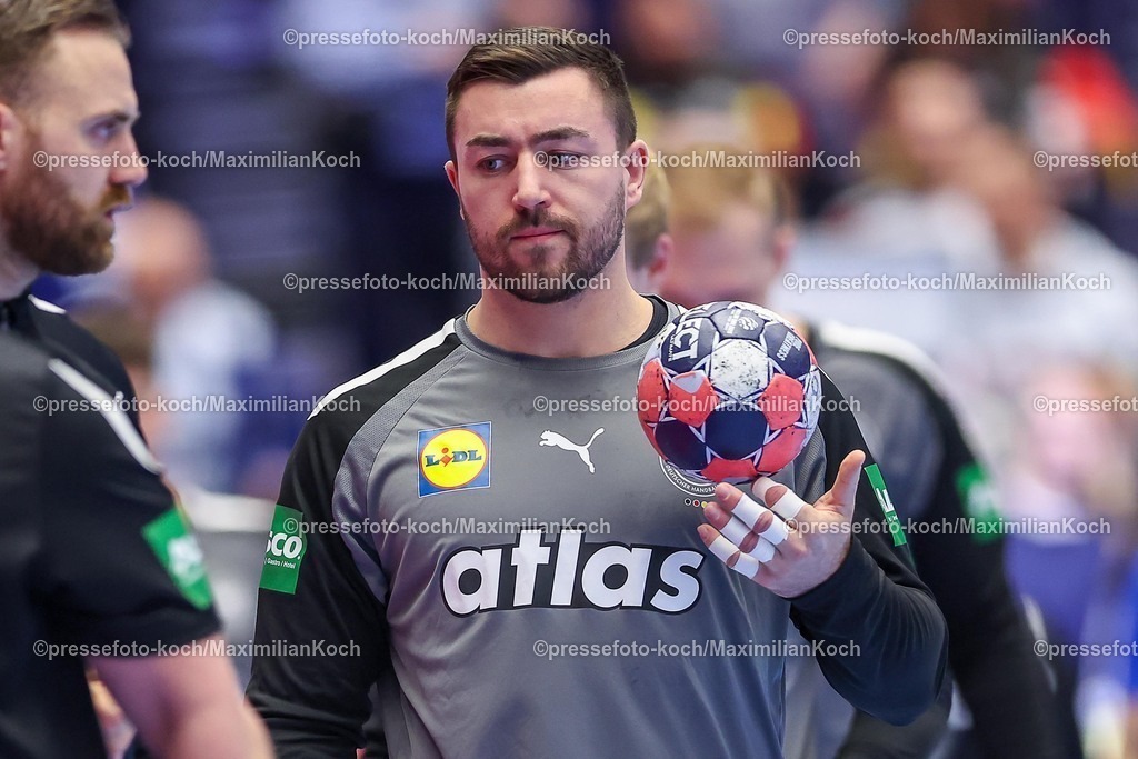 EHF19012602113 | 19.01.2026, Handball, Men's EHF EURO 2026, Deutschland - Spanien, Jyske Bank Boxen in Herning, Dänemark, Preliminary Round:  Jannik Kohlbacher (Germany #80) 