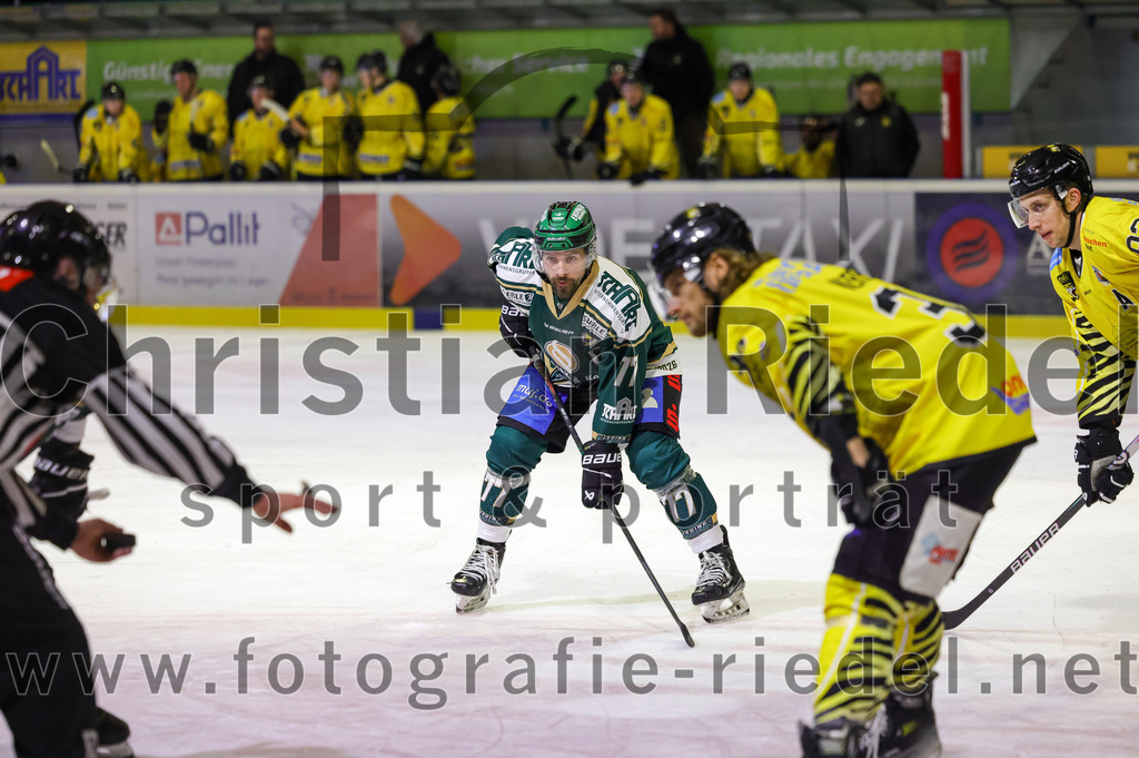 2025-12-28_095_TSV_Erding_gegen_onesto_Tigers_Bayreuth | Erding, Deutschland, 28.12.2025:Eishockey, Oberliga Süd 2025 / 2026, 31. Spieltag, TSV Erding gegen onesto Tigers Bayreuth, Endergebnis: 6:5 n.V.Philipp Michl (Erding Gladiators, #77)Foto: Christian Riedel / fotografie-riedel.net