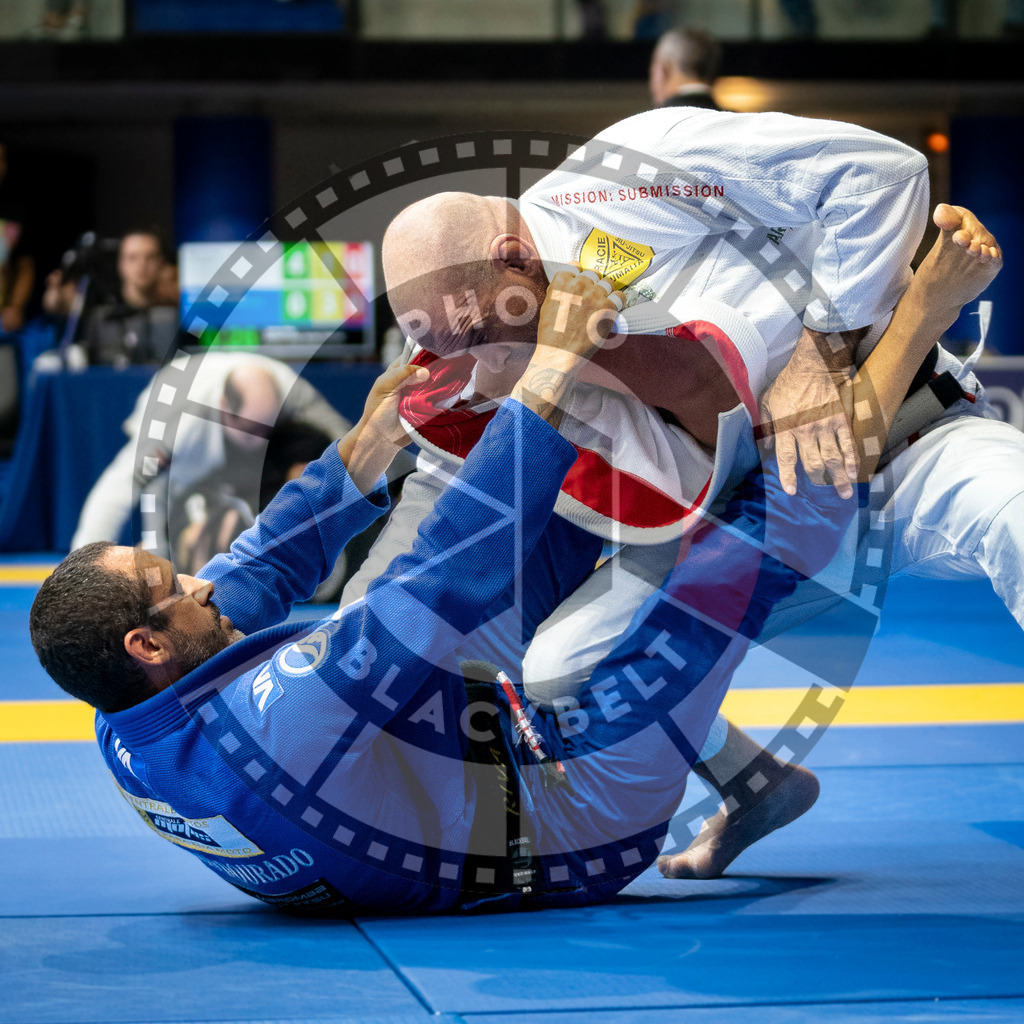 20240125PBB00031 | Fighters compete during the sixth day of the Brazilian Jiu-jitsu European Championship of the IBJJF in Paris, France, on January 25, 2024.