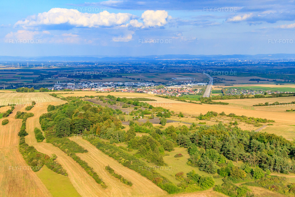 Luftbild: Gemeindeberg Grünstadt Am Eichenwälchen im Ortsteil Sausenheim in Grünstadt im Bundesland Rheinland-Pfalz in Deutschland. Foto: IMG_20311.jpg vom 22.08.2009 durch Werner Riehm/FLY-FOTO.de