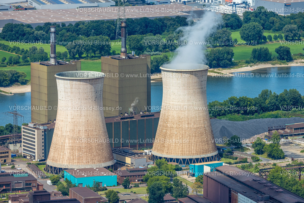 Duisburg250704366Sued | Luftbild, Hüttenwerke Krupp Mannesmann HKM und Kraftwerk mit zwei Kühltürmen, Hüttenheim, Duisburg, Ruhrgebiet, Nordrhein-Westfalen, Deutschland