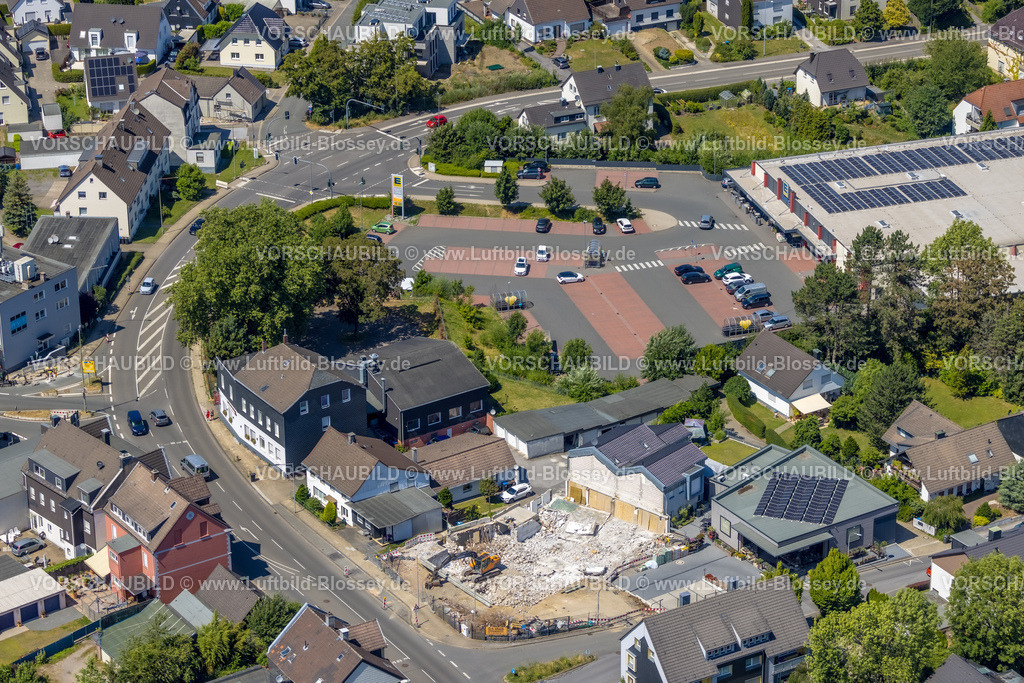 Gevelsberg230709290 | Luftbild, Baustelle Wittener Straße Ecke Birkenstraße, Blumen Gräfer, Klostermark, Gevelsberg, Ruhrgebiet, Nordrhein-Westfalen, Deutschland