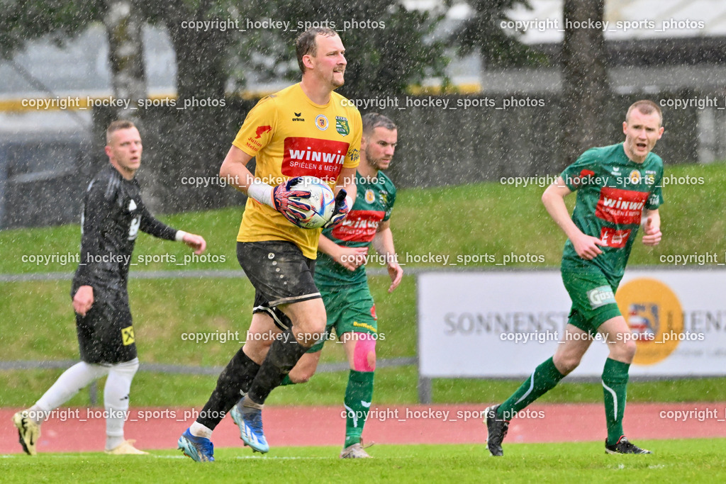SV Rapid Lienz vs. URC Thal Assling | #1 Julian Weiskopf Rapid Lienz, #14 Michael Johann Niedrist Rapid Lienz, SV Rapid Lienz vs. URC Thal Assling, SV Rapid Lienz vs. URC Thal Assling am 08.06.2024 in Lienz (Dolomiten Satadion), Austria, (Photo by Bernd Stefan)