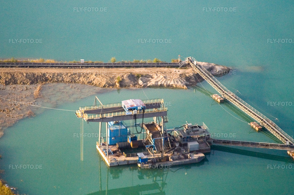 Luftbild: Schwimmbagger in Hagenbach im Bundesland Rheinland-Pfalz in Deutschland. Foto: IMG_14131.jpg vom 11.10.2008 durch Werner Riehm/FLY-FOTO.de