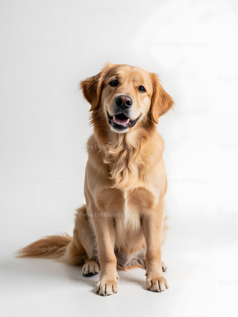 Golden Smile | Cute Smile of a golden retriever. Photorealistic wall art. - Realisiert mit Pictrs.com