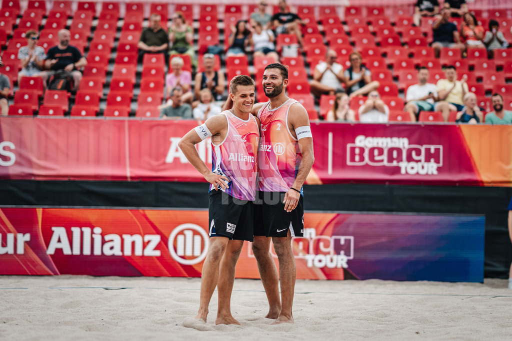 Beachvolleyball | Männer | Allianz German Beach Tour 2024 | Tourstop Kühlungsborn 2 | 15.08.2024 | v.l. Luis Kubo und Nico Wegner