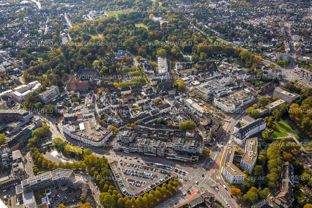 Moers241013001 | Luftbild, City Innenstadtansicht Wohngebiet mit Rathaus, Moers, Moers, Ruhrgebiet, Nordrhein-Westfalen, Deutschland