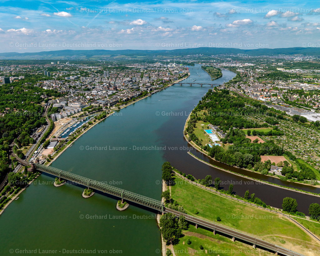 3108083 | Eisenbahnbrücke an der Mainmündung in den Rhein bei Mainz