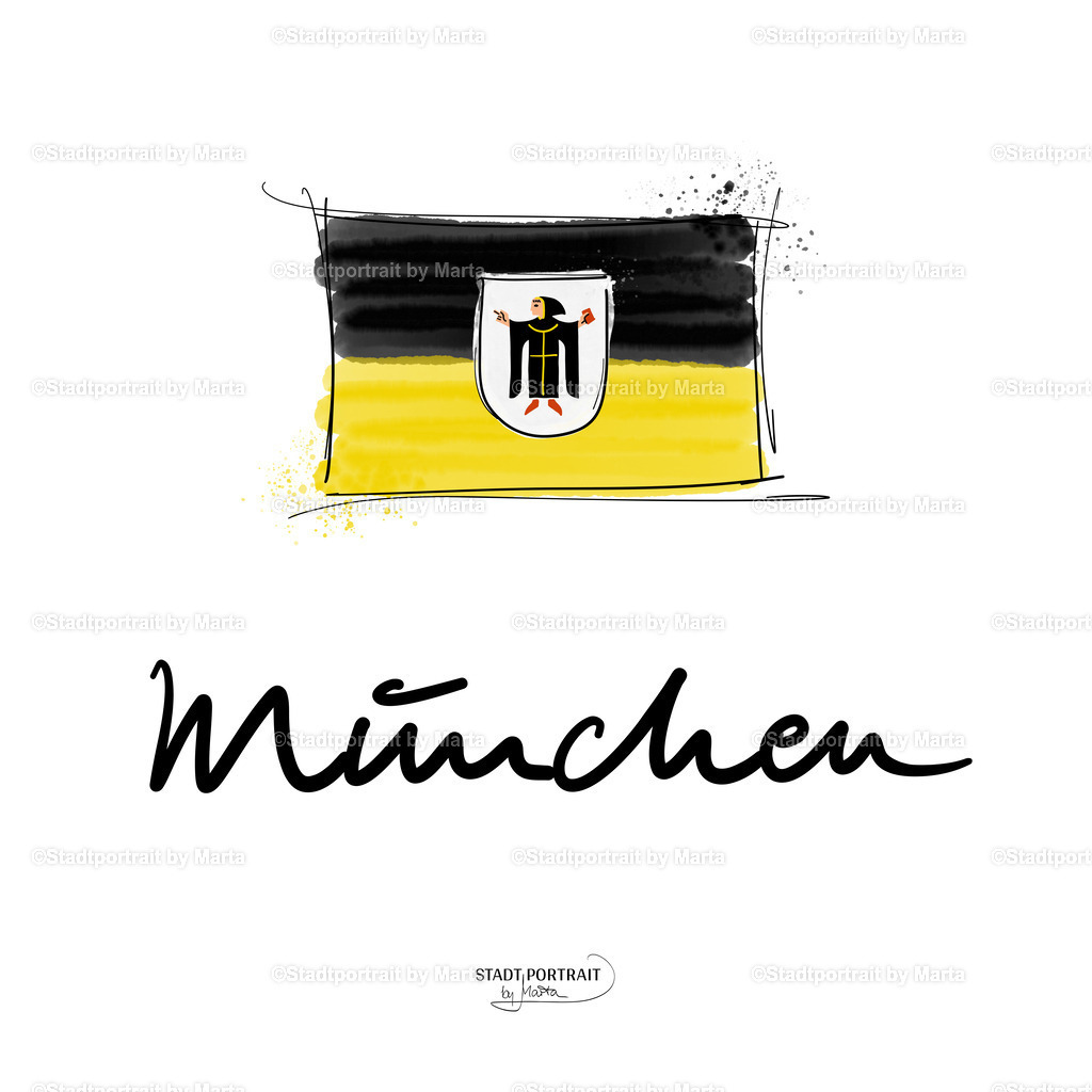 Wandbild Münchner Flagge | Wandbild Münchner Flagge