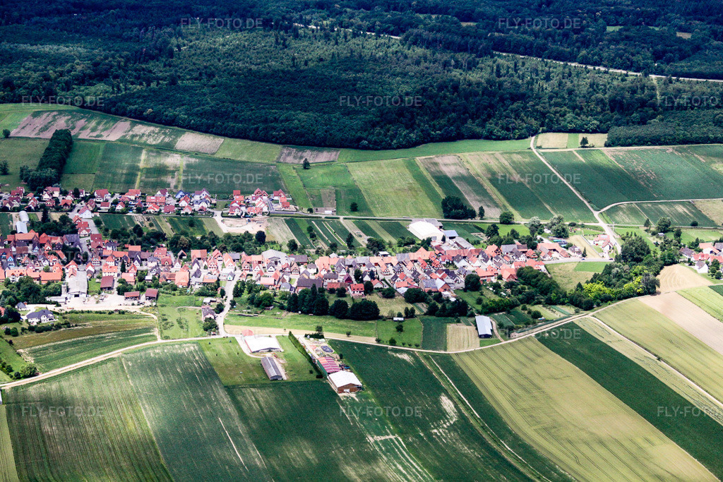 Luftbild: Niederlauterbach in Neewiller-près-Lauterbourg im Bundesland Bas-Rhin in Frankreich. – Foto: IMG_19052.jpg vom 20.06.2009 durch Werner Riehm/FLY-FOTO.de – Auflösung des Originals: 4752 x 3168 px