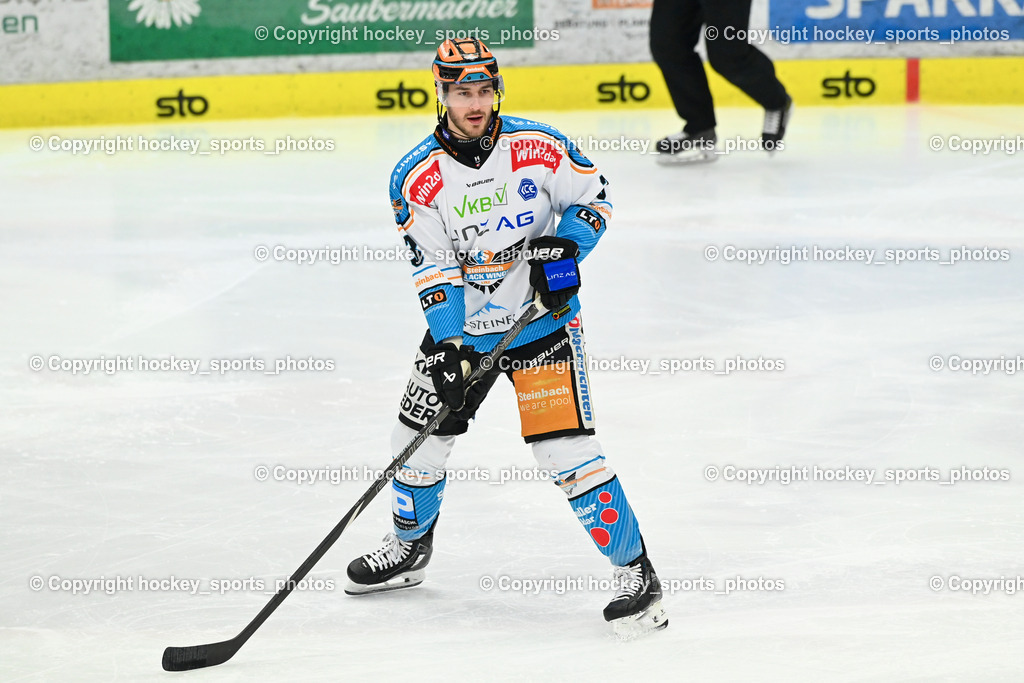 EC IDM Wärmepumpen VSV vs. STEINBACH BLACK WINGS LINZ  | #3 Moro Gregory Lee BLACK WINGS LINZ, EC IDM Wärmepumpen VSV vs. STEINBACH BLACK WINGS LINZ , EC IDM Wärmepumpen VSV vs. STEINBACH BLACK WINGS LINZ  am 28.01.2025 in Villach (Stadthalle Villach), Austria, (Photo by Bernd Stefan)