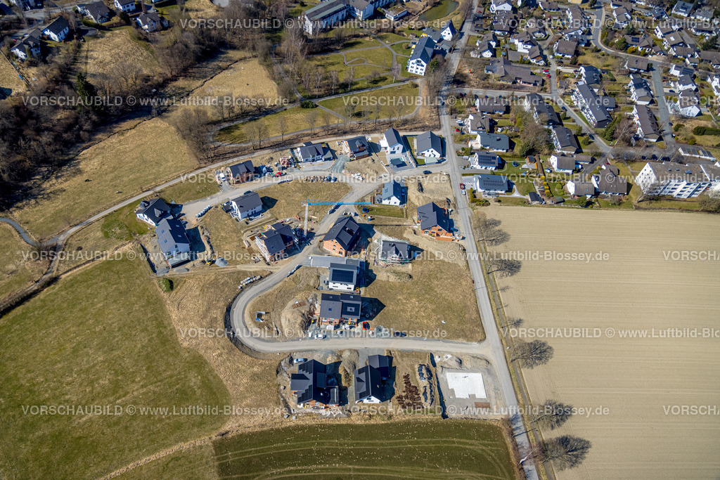 Schmallenberg220303690 | Luftbild, Baustelle und Neubau einer Wohnsiedlung An der Viehbahn, Schmallenberg, Sauerland, Nordrhein-Westfalen, Deutschland