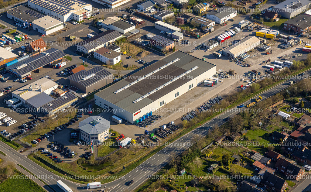 Ascheberg250400342 | Luftbild,Gewerbegebiet Nord an der B58 , Wecon GmbH Nutzfahrzeuge - Container - Technik, Ascheberg, Münsterland, Nordrhein-Westfalen, Deutschland,