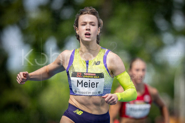 Elite Meeting; Mannheim, 14.06.2026 | MANNHEIM, GERMANY - JUNE 14, 2026 : Marlene Meier (GER/TSV Bayer 04 Leverkusen) competing in the women’s 110m hurdles during the Elite Meeting at Michael-Hoffmann-Stadion on June 14, 2026 in Mannheim, Germany.