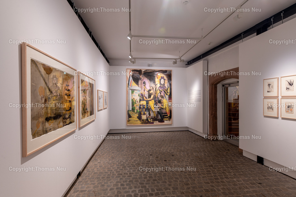 09_Neo_Rauch_Museum_Bensheim | 6.7.2024, bbe, Museum Bensheim, Ausstellung Neo Rauch "im Papiergrund", ,, Bild: Thomas Neu