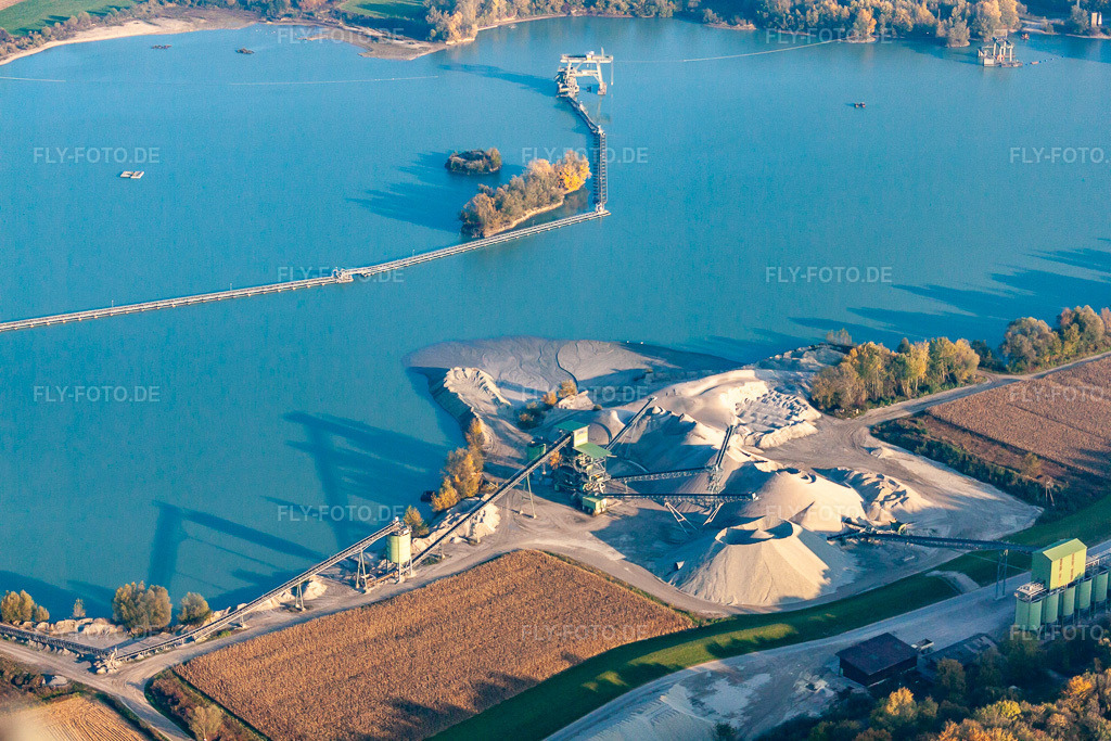 Luftbild: Wolff & Müller Quarzsand in Hagenbach im Bundesland Rheinland-Pfalz in Deutschland. Foto: IMG_46051.jpg vom 23.10.2011 durch Werner Riehm/FLY-FOTO.de