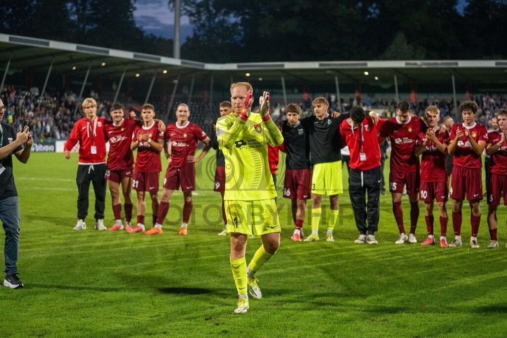 SG Sonnenhof Großaspach vs. Arminia Bielefeld, Fussball, DFB-Pokal, 1. Runde, 22.08.2026 | Maximilian Reule (SG Sonnenhof Großaspach, #01),SG Sonnenhof Großaspach vs. Arminia Bielefeld, Fussball, DFB-Pokal, 1. Runde, 22.08.2026,DFB regulations prohibit any use of photographs as image sequences and/or quasi-video