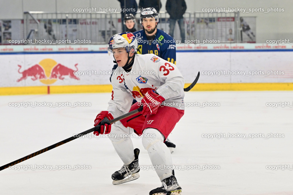 RED BULL HOCKEY JUNIORS vs. EK DIE ZELLER EISBÄREN | #33 Kessler Nikita RED BULL HOCKEY JUNIORS, RED BULL HOCKEY JUNIORS vs. EK DIE ZELLER EISBÄREN, RED BULL HOCKEY JUNIORS vs. EK DIE ZELLER EISBÄREN am 14.01.2025 in Salzburg (Eisarena Salzburg), Austria, (Photo by Bernd Stefan)