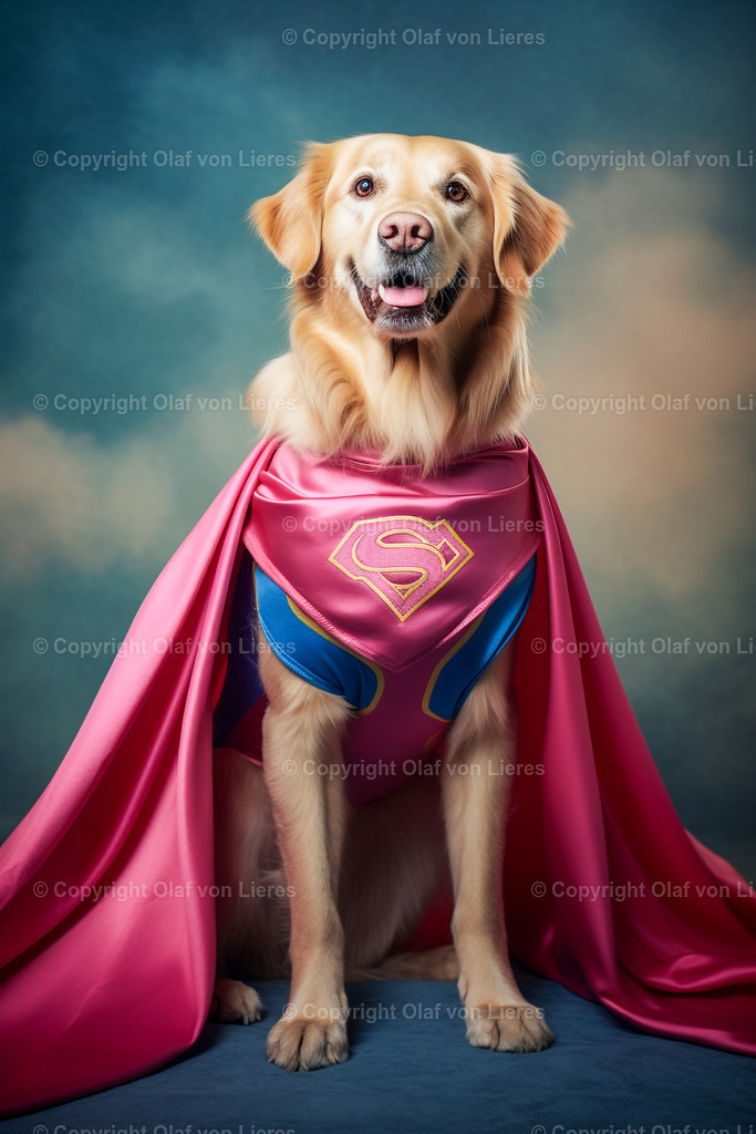 Retriever als Superwoman | Retriever als Superheldin