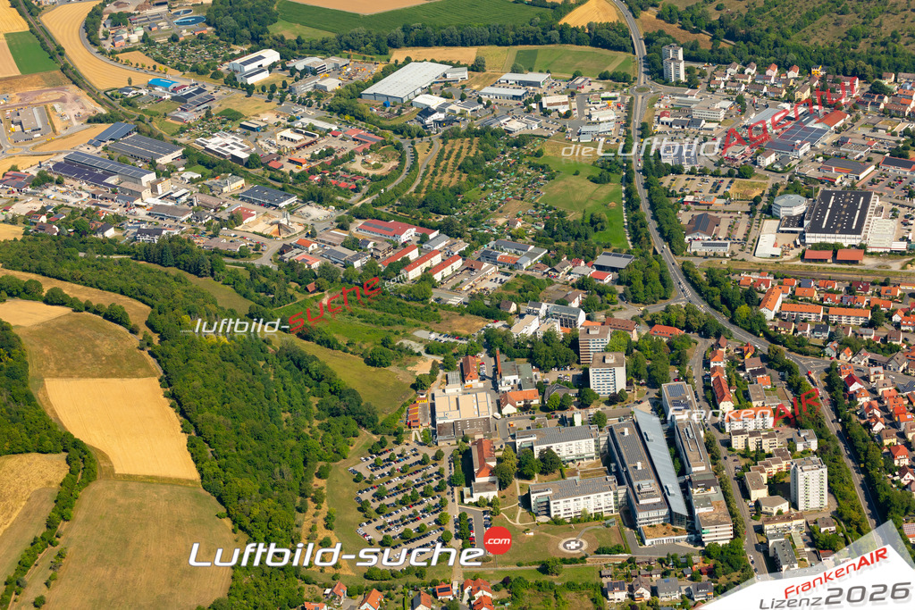 Das Luftbild zeigt :  Bad Mergentheim - Die Luftaufnahme wurde 2023 vom UL-Flugzeug aus erstellt ( keine Drohne ) - Hochauflösende Luftaufnahme - Für grossformatige Ausdrucke geeignet. Die Geschenkidee !Mit Lizenz und Bildrechte bestellbar