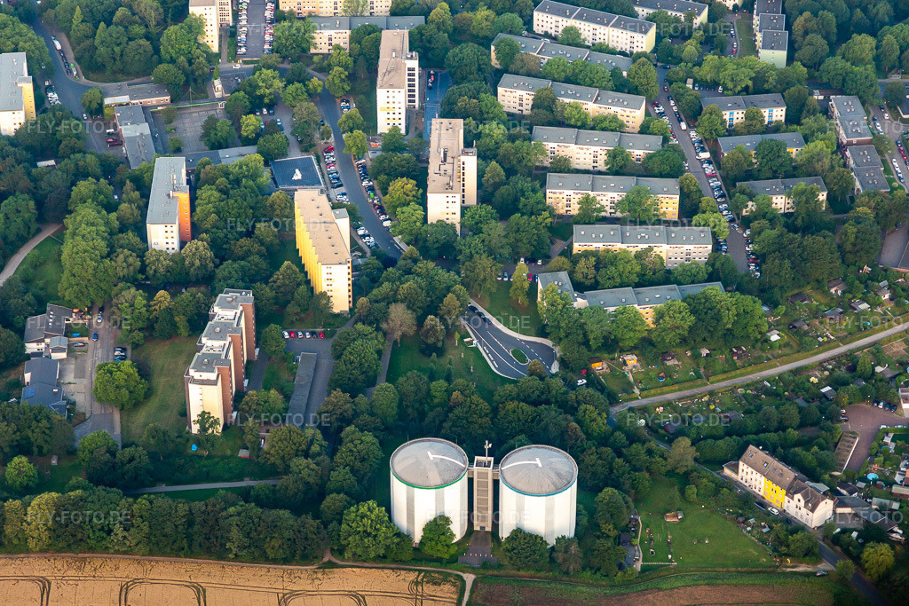 Luftbild: Hochfeldstraße im Ortsteil Leithe in Essen im Bundesland Nordrhein-Westfalen in Deutschland. Foto: IMG_008361.jpg vom 19.07.2020 durch Werner Riehm/FLY-FOTO.de