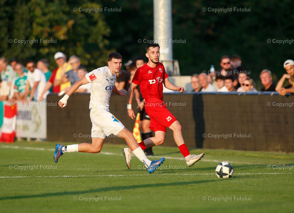 A_LUI_27082025_27 | SPORT,FUSSBALL,UNIQA OOEFB CUP 2.RUNDE,ASKOE OEDT-WSG TIROL 27.08.2025 IM BILD: BELMIN CIRKIC (OEDT) UND MORITZ WELS (WSG) FOTO:FOTOLUI