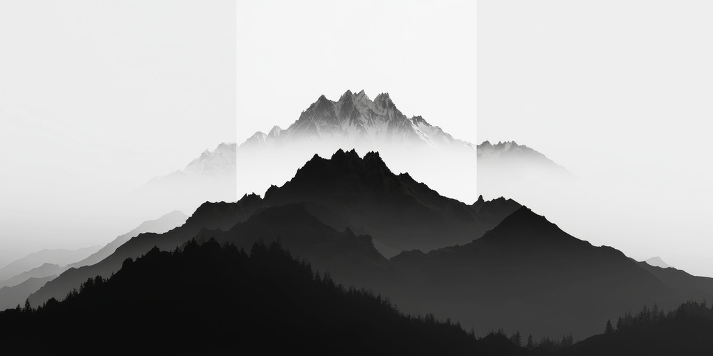KI00452 | Mit moderner KI‑generiertes schwarz-weiß Artwork, sorgfältig manuell für den Druck optimiert.
