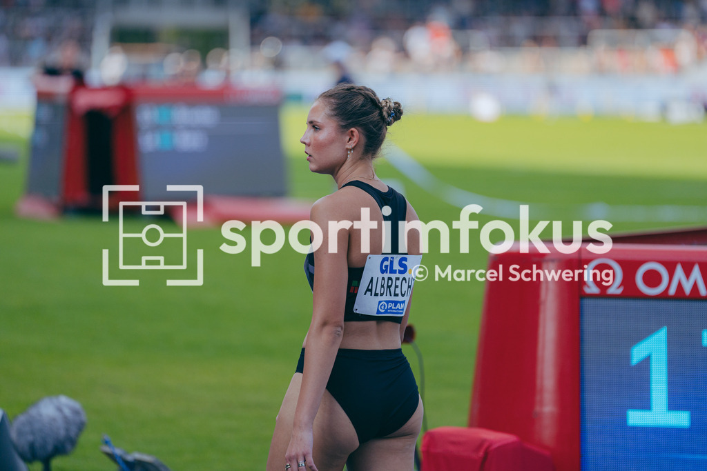 Deutsche Meisterschaften der Frauen und Männer 2026 | Sophie Albrecht, Sportclub Magdeburg, 400 Meter Hürden, Halbfinale, Deutsche Meisterschaften der Frauen und Männer 2026, Lohrheidestadion Bochum-Wattenscheid, 25.07.2026. Foto: Marcel Schwering / sportimfokus - Realisiert mit Pictrs.com