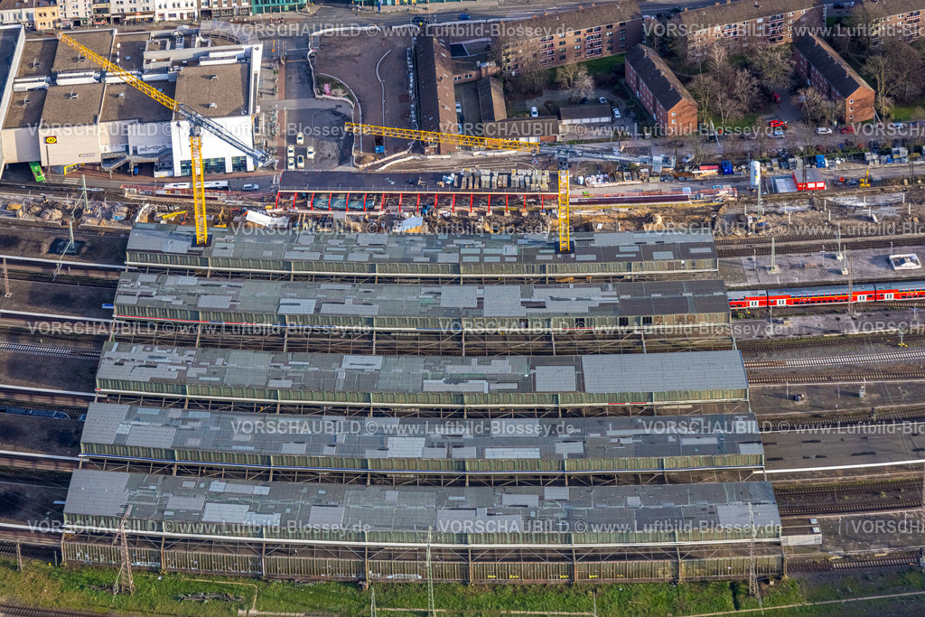 Duisburg230100610 | Luftbild, Duisburg Hbf mit Baustelle Osteingang, Neudorf-Nord, Duisburg, Ruhrgebiet, Nordrhein-Westfalen, Deutschland