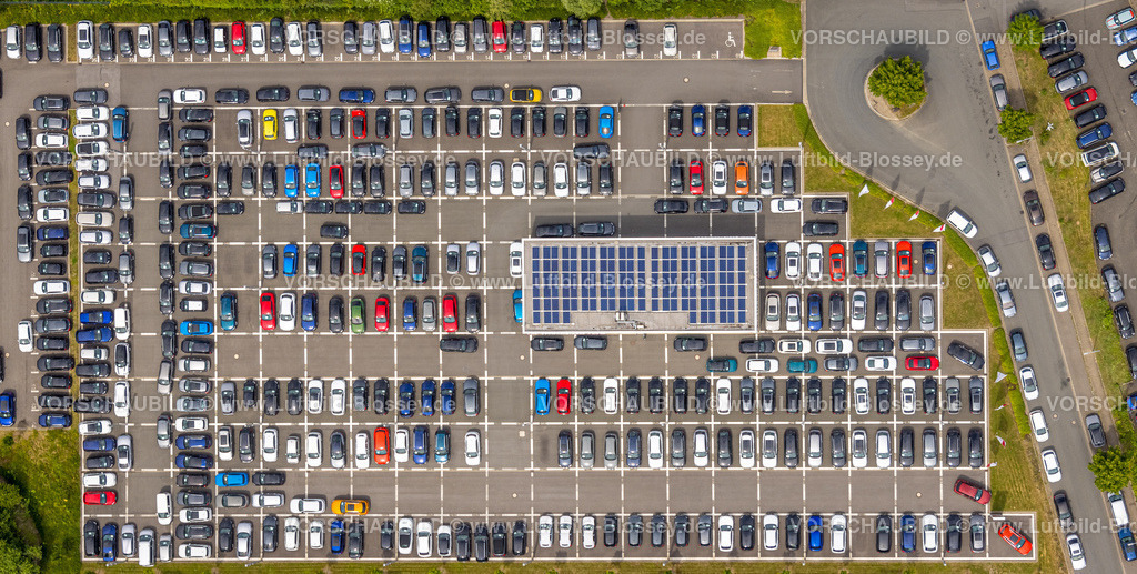 Bochum220604822 | Luftbild, Senkrechtaufnahme vom Tiemeyer Autozentrum Parkplatz, Hamme, Bochum, Ruhrgebiet, Nordrhein-Westfalen, Deutschland
