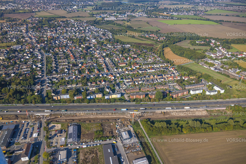 Unna220900260 | Luftbild, Gewerbegebiet Hansastraße, Baustelle Unterführung Königsborner Straße Autobahn A1, Unna, Ruhrgebiet, Nordrhein-Westfalen, Deutschland