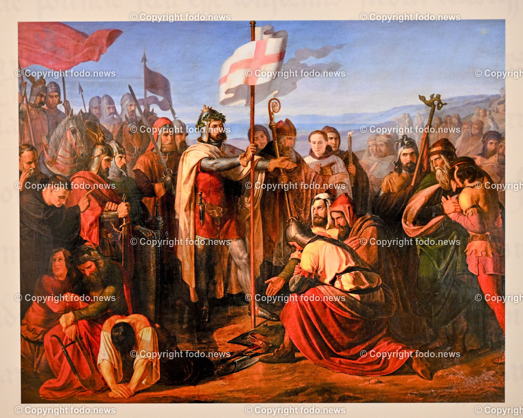 Freistadt_ Schlossmuseum_ 02.07.2024-3 | 02.07.2024, Freistadt, AUT, Schlossmuseum, Ausstellung Koenig Premysl Ottokar II, im Bild Preussische Heiden unterwerfen sich Koenig Premysl Ottokar IIREPRO