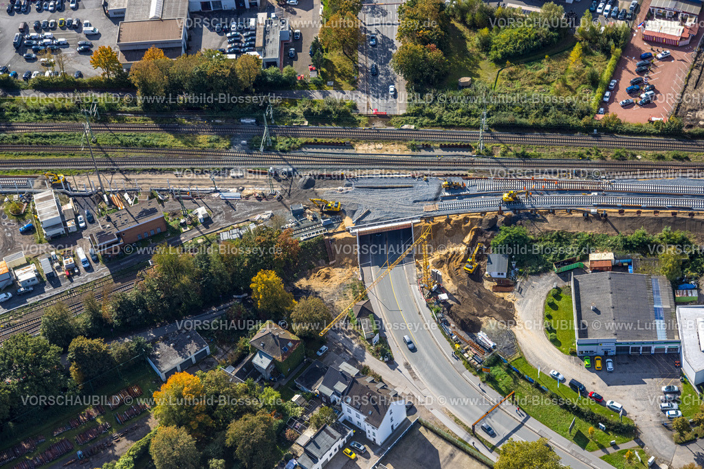 Dinslaken241009050 | Luftbild, Baustelle Brücke Weseler Straße, Baustelle und Ausbau der Betuweroute und Betuwe-Linie Eisenbahnstrecke, Dinslaken, Ruhrgebiet, Nordrhein-Westfalen, Deutschland