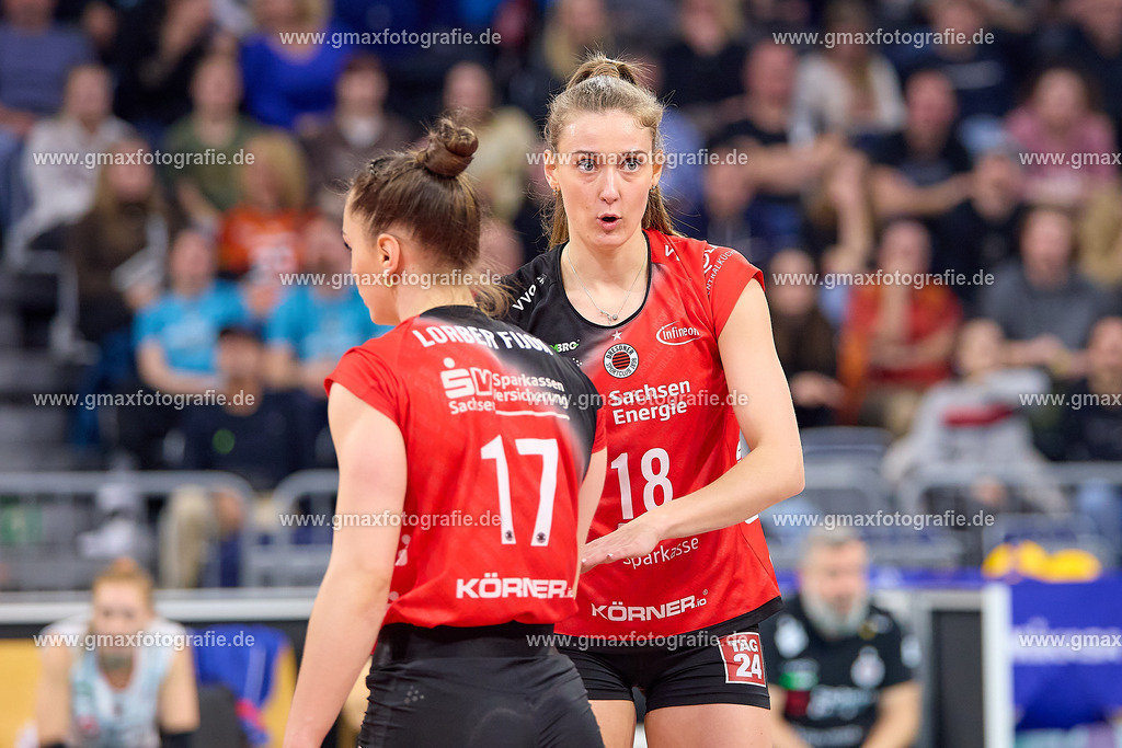 GER, Dresdner SC - USC Muenster, Volleyball, DVV-Pokalfinale Frauen 2025, 02.03.25 | GER, Dresdner SC - USC Muenster, Volleyball, DVV-Pokalfinale Frauen 2025, 02.03.25Foto: Gerald Oelze-de Stoppany