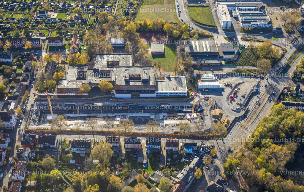 Bochum221100154 | Luftbild, Anne-Frank-Realschule, Baustelle, Gerthe, Bochum, Ruhrgebiet, Nordrhein-Westfalen, Deutschland