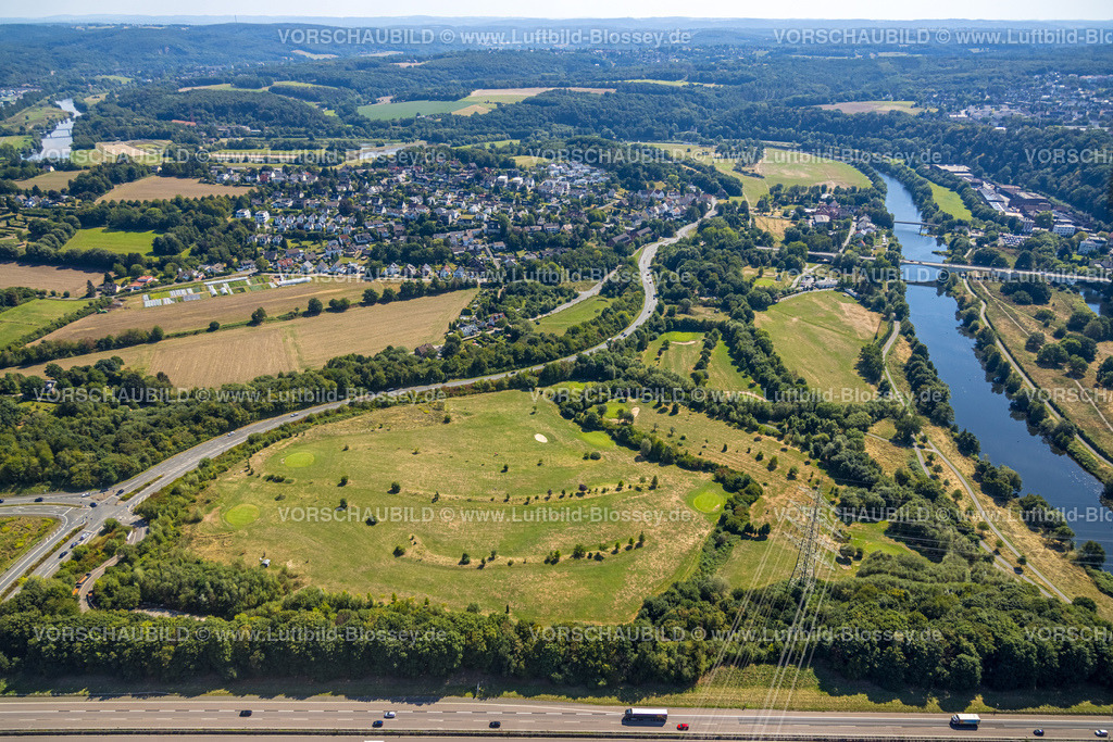 Witten220808613 | Luftbild, Herbeder Ruhrbrücke und kleine Lakebrücke mit Fluss Ruhr mit Ruhrwiesen, Heven, Witten, Ruhrgebiet, Nordrhein-Westfalen, Deutschland