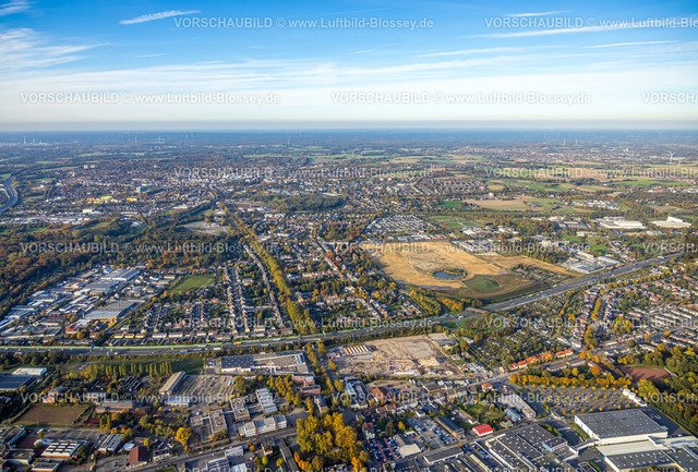 Recklinghausen221006288Hillerheide |  Luftbild, ehemaliges Trabrennbahngelände wird ein Wohngebiet mit Wasserfläche und großzügigen Grün- und Naherholungsflächen, Hillerheide, Recklinghausen, Ruhrgebiet, Nordrhein-Westfalen, Deutschland