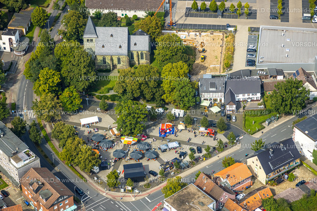 Hamm230902304 | Luftbild, Herringer Markt und evang. St.-Victor-Kirche, Stadtbezirk Herringen, Hamm, Ruhrgebiet, Nordrhein-Westfalen, Deutschland