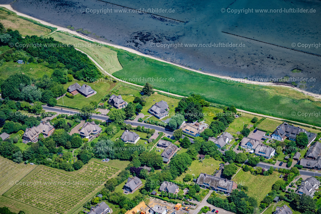 Sylt_Keitum_Alter_Kirchweg_ELS_0137210625 | SYLT 21.06.2025 Ortsansicht an der Meeres-Küste der Nordsee Alter Kirchweg in Keitum-Klentertal auf der Insel Sylt im Bundesland Schleswig-Holstein. // Townscape on the seacoast of North Sea in Keitum-Klentertal in the state Schleswig-Holstein. Foto: Martin Elsen