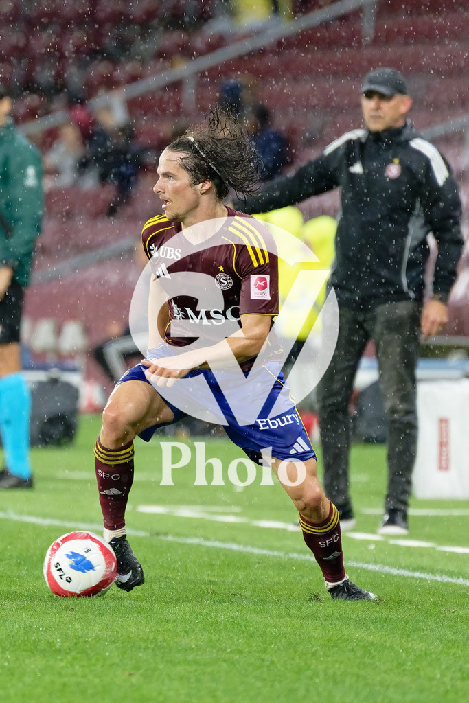 UEFA Conference League Play-offs 2nd leg - Servette FC v FC Shakhtar Donetsk | Theo Magnin (20 Servette FC) in action (close up)  during the UEFA Conference League Play-offs 2nd leg match between Servette FC and FC Shakhtar Donetsk at Stade de Geneve in Geneva, Switzerland