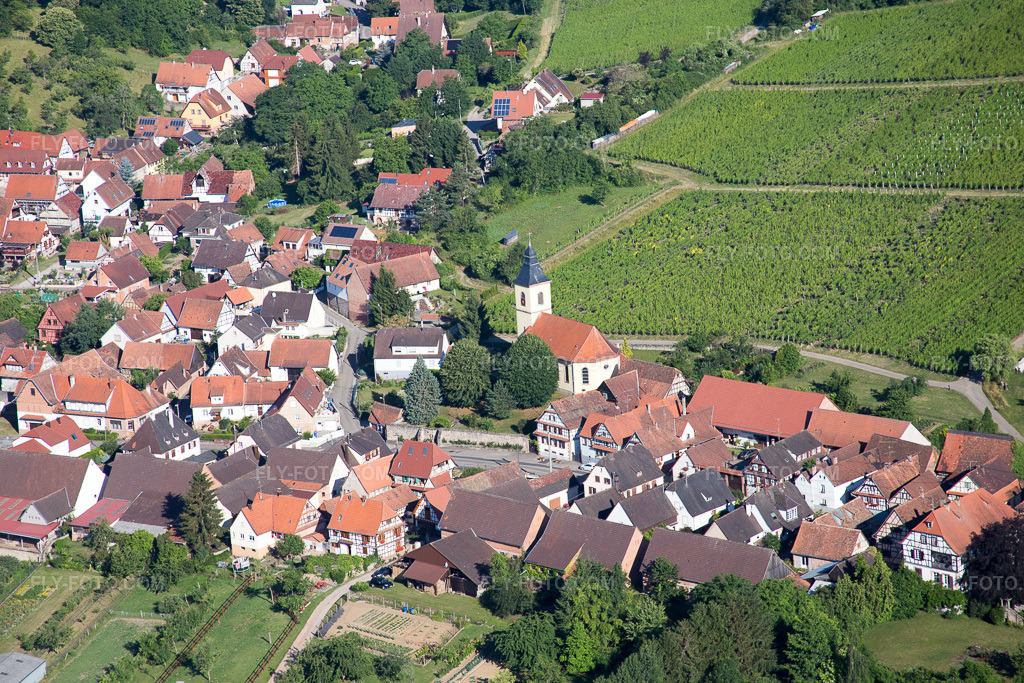 Aerial view: View of the town in Rott in the state Bas-Rhin, France.Photo: IMG_083005.jpg taken on 06/26/2015 by Werner Riehm/FLY-FOTO.comResolution of the original: 5472 x 3648 px