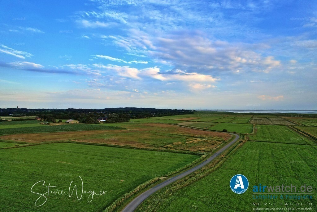 Luftbilder Hattstedtermarsch | Luftbilder, Nordsee, Nordfriesland, Hattstedtermarsch, Sterdebüll, Deichweg, Speckiweg, Seedeichgraben