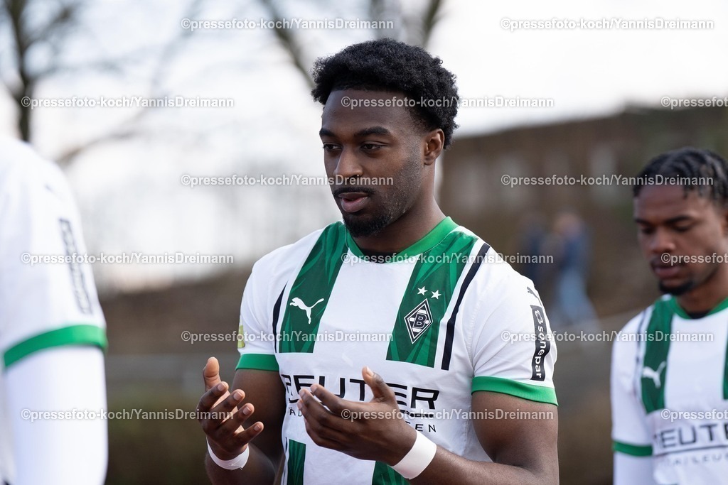 xYDR15032501033 | 15.03.2025, xydrx, Fußball, Borussia Mönchengladbach II (U23) - 1.FC Bocholt, Regionalliga West, Grenzlandstadion: Yassir Atty (Borussia Moenchengladbach II #17)