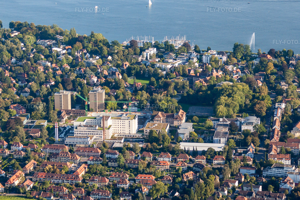 Luftbild: Uferbereiche am Seegebiet des Bodensee im Ortsteil Allmannsdorf im Ortsteil Egg in Konstanz im Bundesland Baden-Württemberg in Deutschland. Foto: IMG_71675.jpg vom 30.08.2014 durch Werner Riehm/FLY-FOTO.de